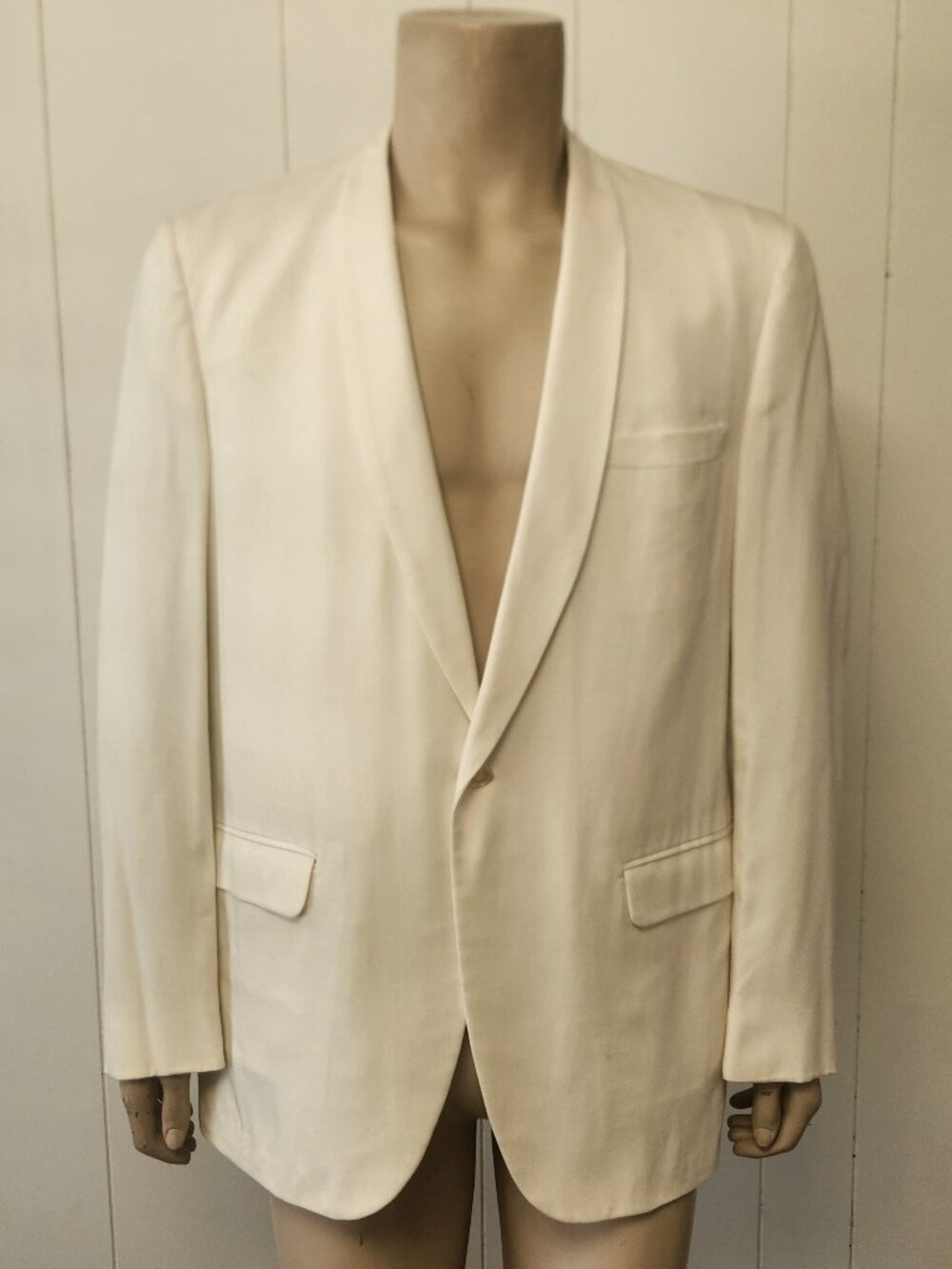 white dinner jacket 41L men's Palm Beach formal vtg 1960s